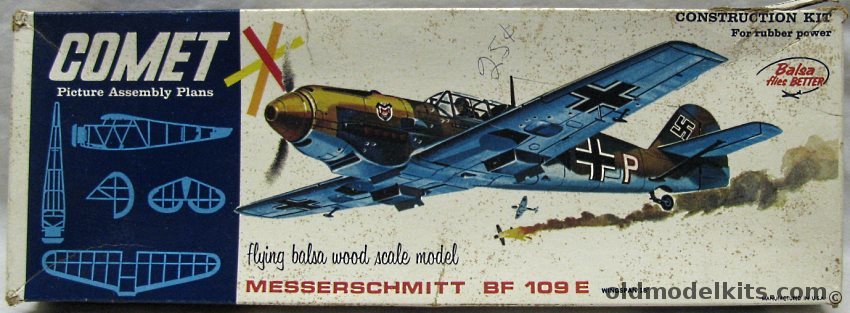 Comet Messerschmitt Bf-109E - 18 inch Wingspan Flying Model, 3306-200 plastic model kit